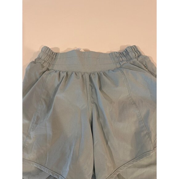 Lululemon 2 Tall Womens Light Blue Running Shorts With Mesh Detail & Elastic Wai - Picture 4 of 7